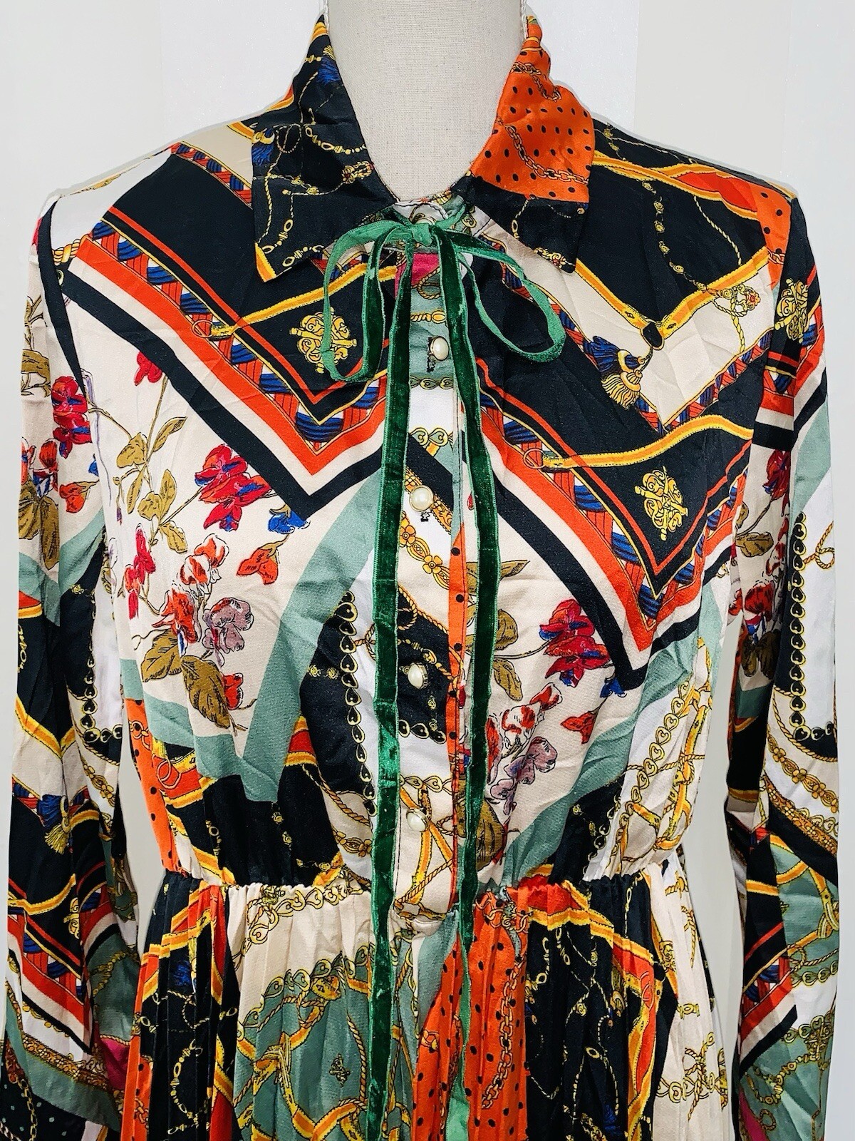 Dalia Macphee Multicolor Patterned Maxi Dress Siz… - image 3