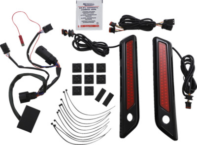 CUSTOM DYNAMICS CD-SBL-DC-RB LED-LEUCHTEN BLACK RED SEITENTASCHEN HARLEY DAVIDSO...