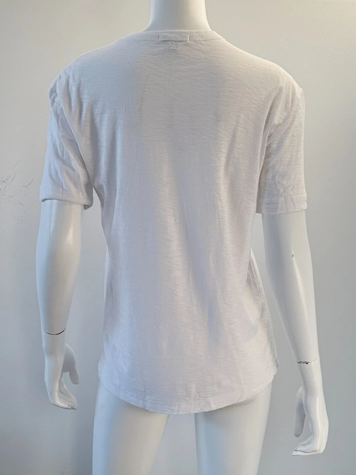 Camiseta James Perse Crepé Manga Corta Mezcla Algodón Talla 1/Pequeña Blanca Foto 3 de 4