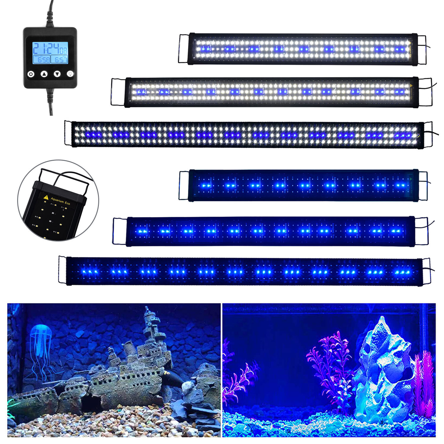 LED Aquarium Beleuchtung Aufsetzleuchte 120200cm Weiß+Blau