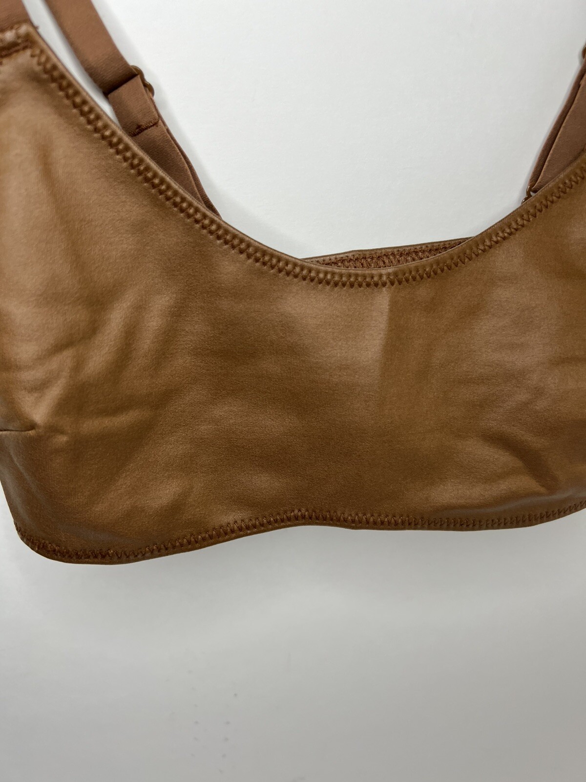 Skims Wet Jersey Scoop Bralette in Copper SZ XXS SOLD OUT image 3