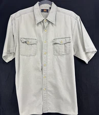Route 66 Men's Short Sleeve Button Up Khaki Corduroy Shirt Size Large