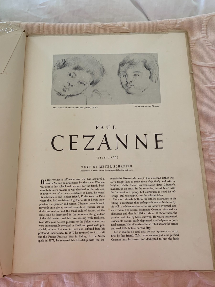 1952 Cezanne Art Book By Abrams 1st Edition w/ 16 hinged Art