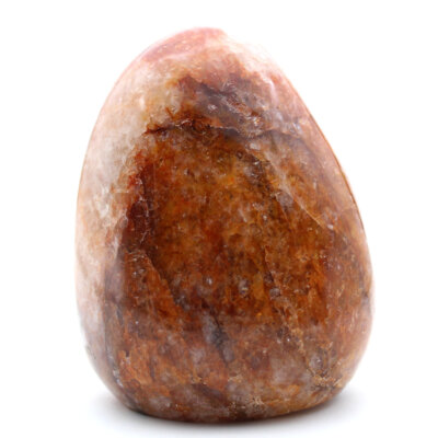 Polished red quartz stone 780gr 100mm from Madagascar