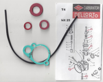 Dellorto Dichtungssatz kit25 für Baureihe T4 D D1 S S1..  siehe Beschreibung