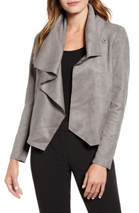 faux suede jacket grey