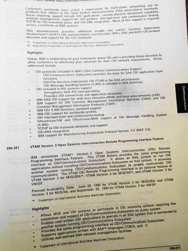 IBM Announcement Letter Summary, June 19, 1990 : System/370; AIX; Token-ring etc - Picture 10 of 17