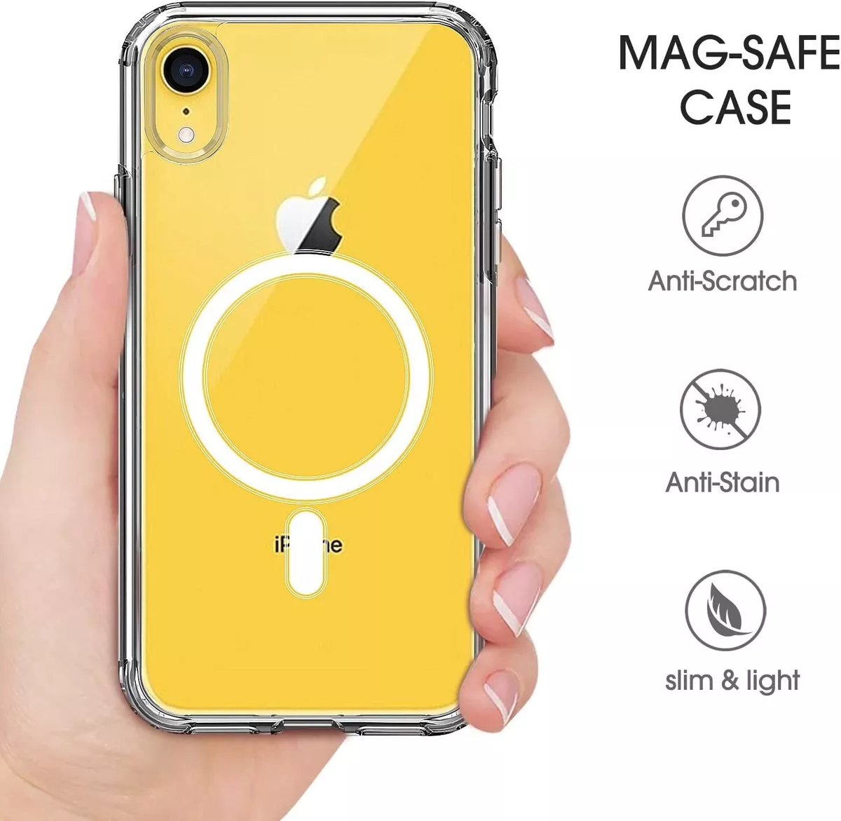 amCase iPhone XR (6.1) Clear Case with MagSafe Support for