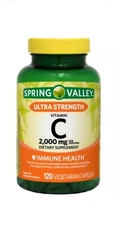 Spring Valley Ultra Strength Vitamin C Capsules  2,000 mg, 120 Count Exp:12/2026