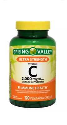 Spring Valley Ultra Strength Vitamin C Capsules  2,000 mg, 120 Count Exp:12/2026