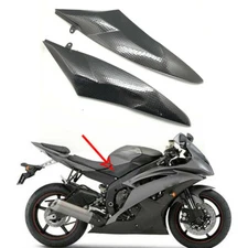 2Pcs Carbon Fiber Gas Tank Side Cover Cowl Fairing For Yamaha YZF R6 2006-2007