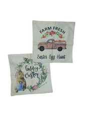 Farm Fresh Easter Pillow Covers 17.5" Bunny Truck Set of 2 NWOT