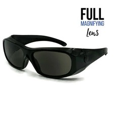 Full Magnifying Lens Safety Reader Glasses Z87+ Black Frame Reading Sunglasses