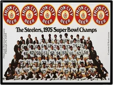 Iron City Beer 1975 Steelers 9" x 12" Metal Sign