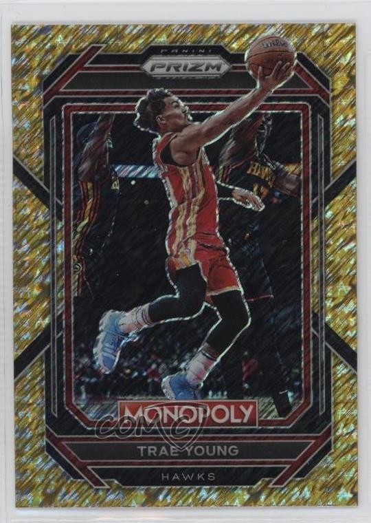 2022-23 Panini Prizm Monopoly Gold Money Shimmer 378/500 Trae Young #1 1co0