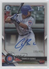 2018 Bowman Chrome Prospect Refractor 195/499 Charcer Burks #BCPA-CB Auto 00c9