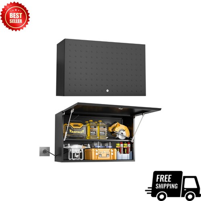 #ad #ad Metal Wall Storage Cabinet with Door Adjustable Shelf Lockable Garage Workshop $82.49