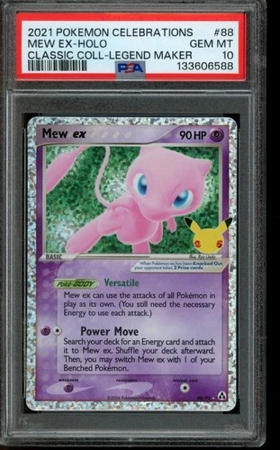PSA 10 GEM MINT Pokemon Mew ex Celebrations Classic Collection Holo 88/92