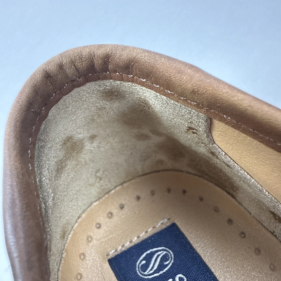 Zapatos de cuero Stafford Signature para hombre 9 sin cordones borla kiltie mocasín marrón Foto 4 de 4