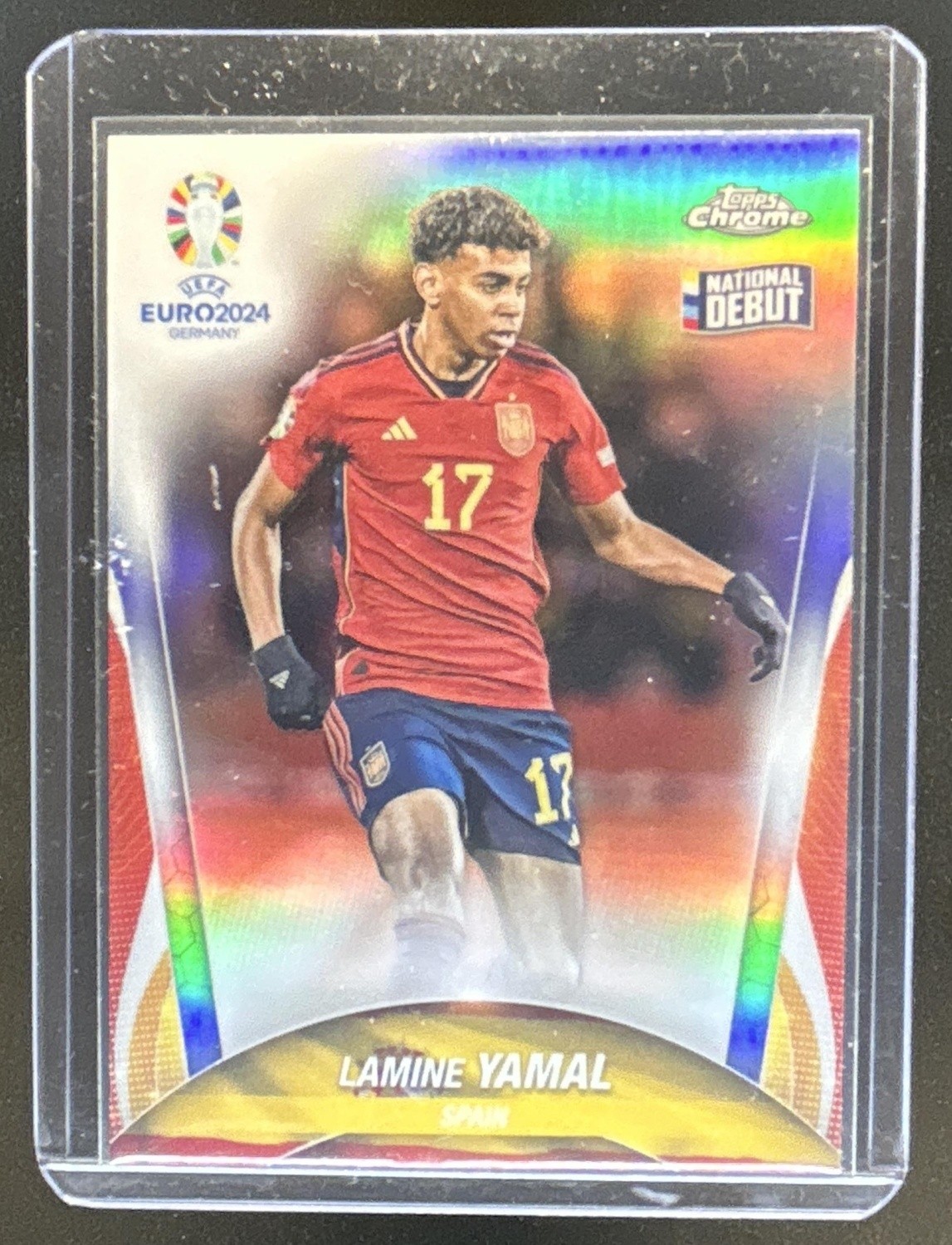 2023-24 Topps Chrome UEFA Euro Lamine Yamal Refractor #17 Spain