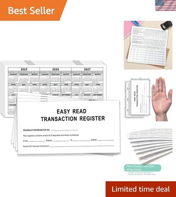 6''×3'' Check Registers for Personal Checkbook - Blank Ledger Transaction Regis...