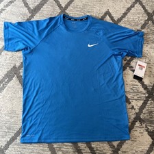 Nike Swim Dri-Fit Men  s Blue Shirt UPF 40 Size L NESSA586-458