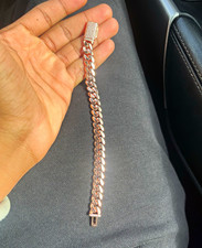 14k Rose Gold Cuban Link Chain Bracelet Signed Metal Jewelry Box Clasp Mossinate