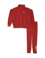 NIKE Womens Tight Fit Oversized Full Tracksuit UK 10 Small  Burgundy BL03