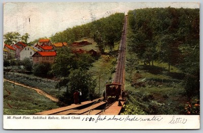 1905 Mt Pisgah Plane Switchback Railway Mauch Chunk ANTIQUE Postcard 5444