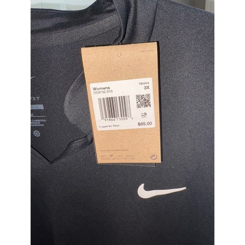 Nike Dri-FIT Court Victory Dress Slim Fit Plus Size Athletic Sleeveless Black 3X - Picture 7 of 7