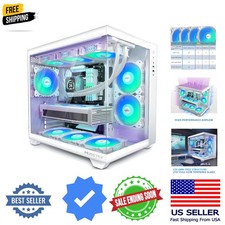 ATX PC Case, 6 PWM ARGB Fans Pre-Installed, 360MM RAD Support, Type-C Gaming ...