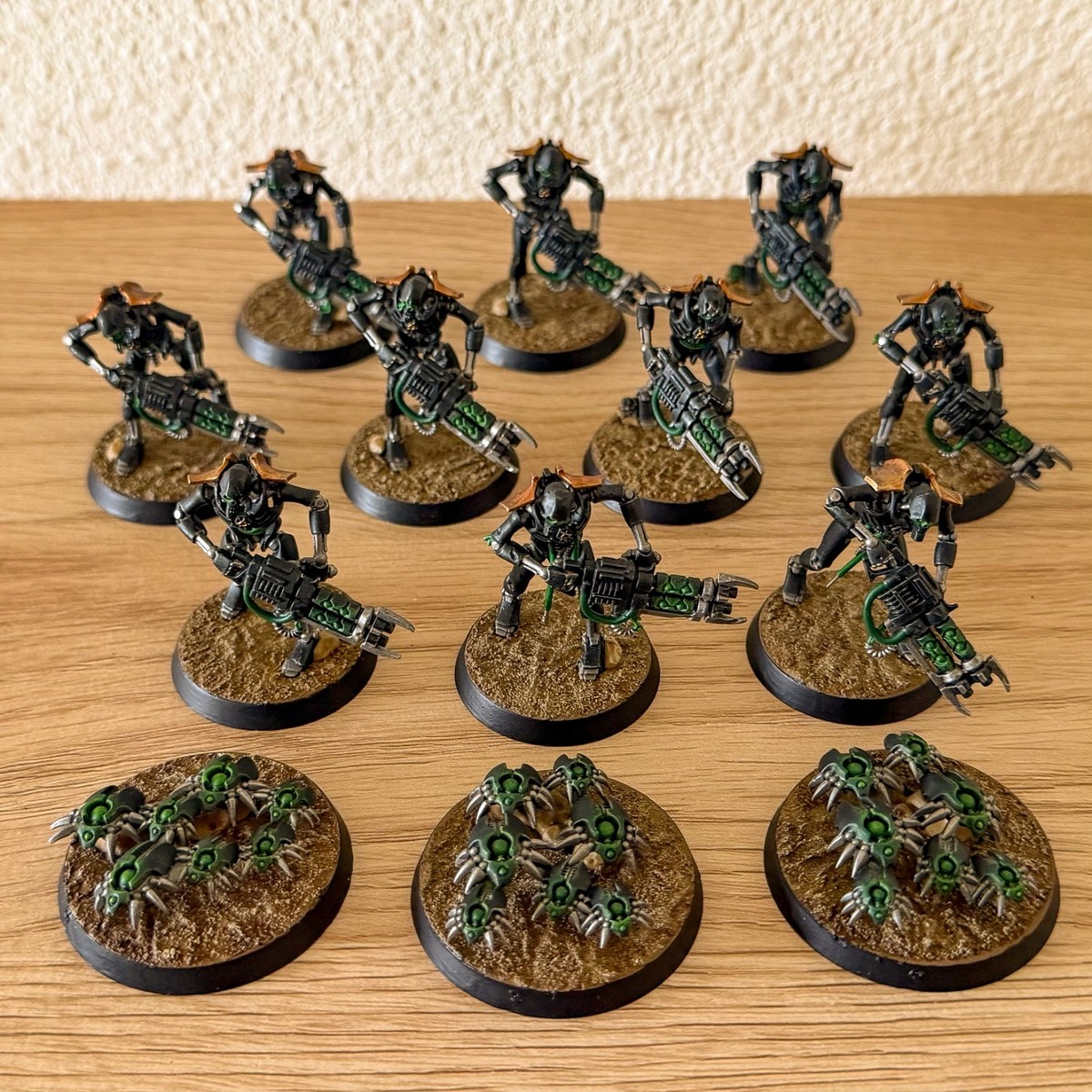 Warhammer 40k Necrons - Painted Warriors w/ Scarab Swarms - Item