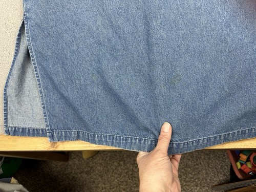 Maxi Vestido De Colección Años 90 A Juego Denim Algodón Talla M Hecho en EE. UU. Modesto Mono Corbata con Babero - Imagen 5 de 14