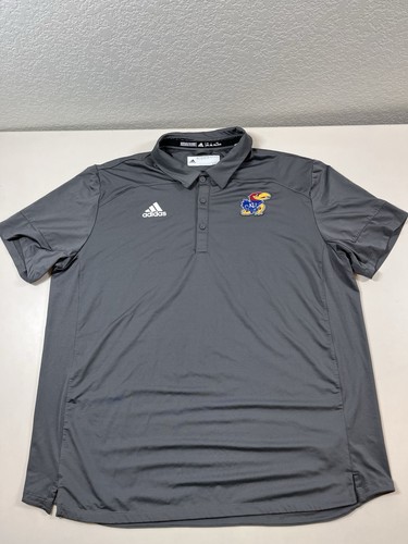 Gray adidas KU Kansas Jayhawks Polo Shirt Men's XXL 2XL - Bild 2 von 8