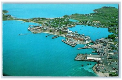 c1950's Scientific Research, Air View of Woods Hole Massachusetts MA Postcard