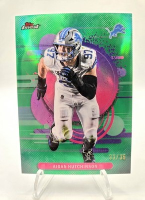 Aiden Hutchinson 2025 Topps Finest Uncommon Green Refractor/35