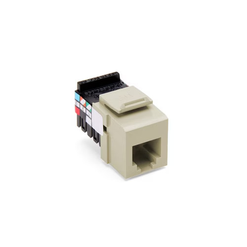 Leviton 41106-RI6 Voice Grade 6P6C Quickport Snap-In Jack - Avorio **Lotto di 4** - Foto 5 di 5