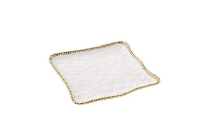 Pampa Bay Golden Salerno Porcelain Square Serving Platter, White