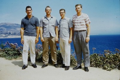 1960 Kodachrome 35mm Slide, Palos Verdes Men, California Coastline polo Ocean