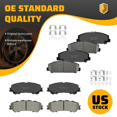 Front & Rear Ceramic Brake Pads w/ Hardware for Nissan TITAN 2017-2023 V8 5.6L