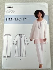 UNCUT Simplicity S8924 Misses Unlined Jacket, Tunic, Pants U5 16-24 Pattern