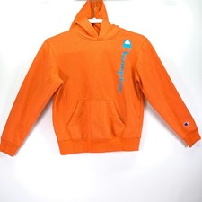 Champion Hoodie Youth Medium Vertical Spellout Logo Pullover Active Athleisure