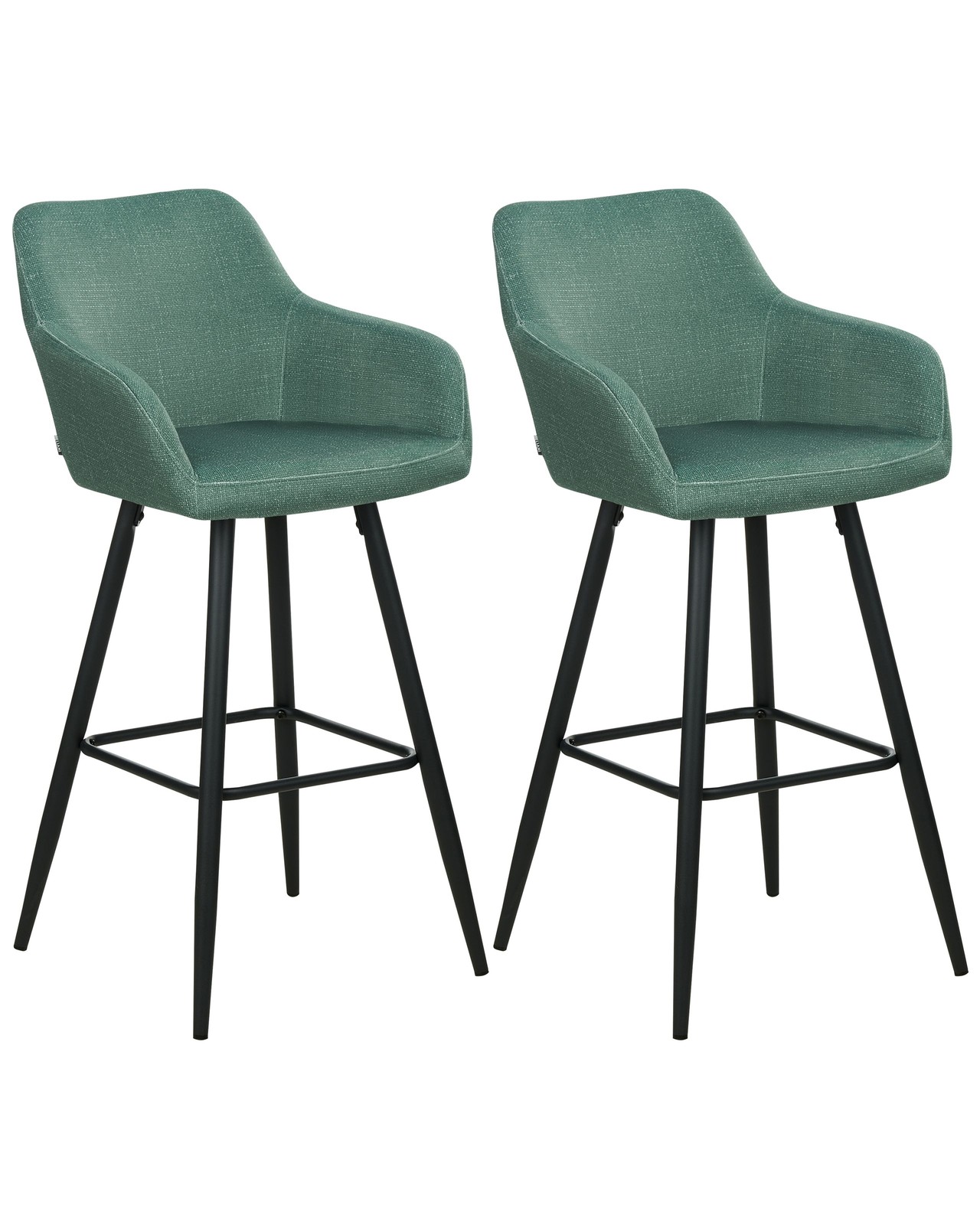 Set di 2 sedie alte CASMALIA Verde scuro Velluto
