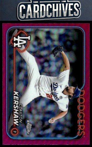 Clayton Kershaw 2024 Topps Chrome #110 Pink Refractors