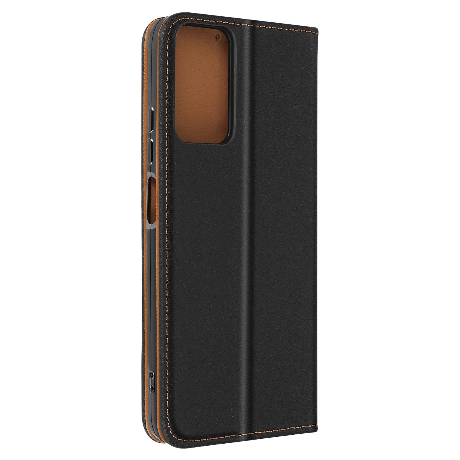 Étui Xiaomi Redmi Note 12s portefeuille en cuir véritable noir avec rangements cartes