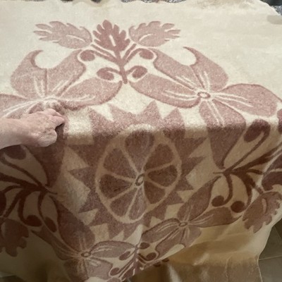 Orr Felt & Blanket Co Orr Health Wool Floral Blanket Brown/Beige Non-Standard