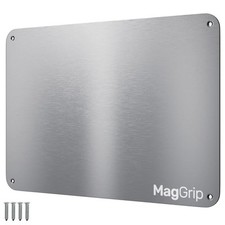 9 inchesX6.5 Stainless Steel Plate for Magnets 3M Adhesive Back Mounting Screws