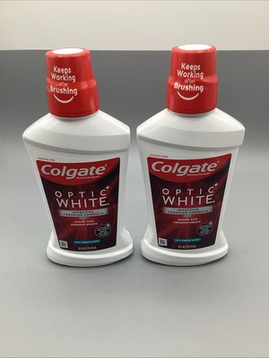 (Pack of 2) Colgate Optic White Whitening Mouthwash, Icy Fresh Mint, 16 fl oz