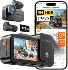 WOLFBOX X5 3 Channel 4K HDR WiFi Dash Cam, STARVIS 2 IMX678 8MP Night Vision