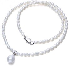 Trendy 3-4MM Small Pearl Necklace Natural Freshwater Pearl Choker Necklace